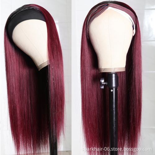 OEM Wholesale Headband Wig Human Hair For Black Women,Remy Human Hair Body Wave Wigs,Headband Kinky Ponytail Human Hair Wig